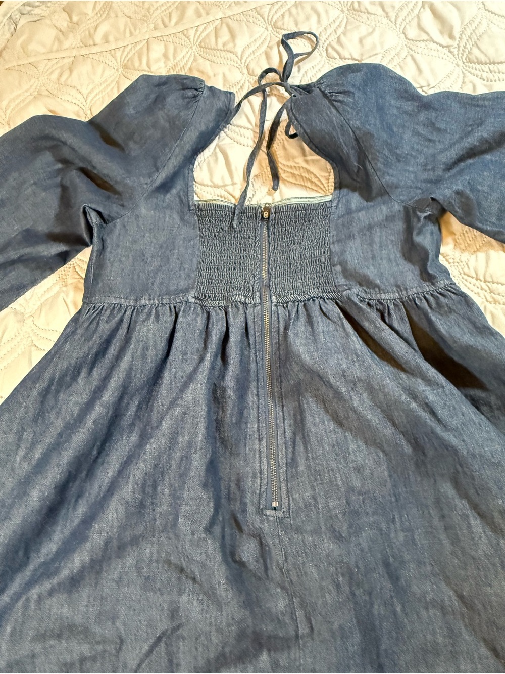 Mustard Seed Denim Square Neck Babydoll Dress NWT Medium - Picture 6 of 6